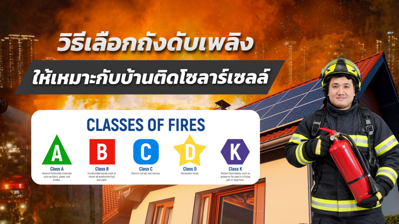วิธีเลือกถังดับเพลิง ให้เหมาะกับบ้านติดโซลาร์เซลล์